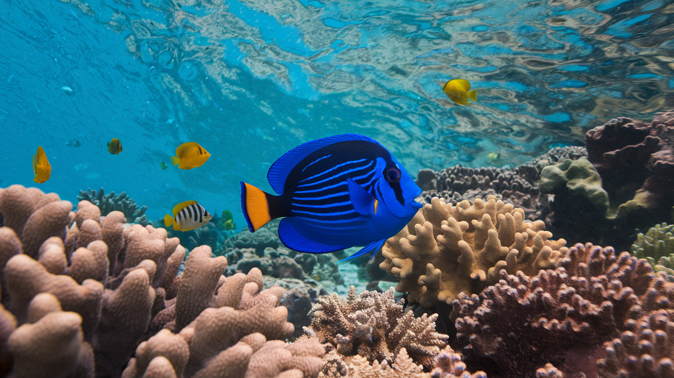 Fiche espèce marine : Le Bleucaraïbe, merveille azurée des récifs antillais
